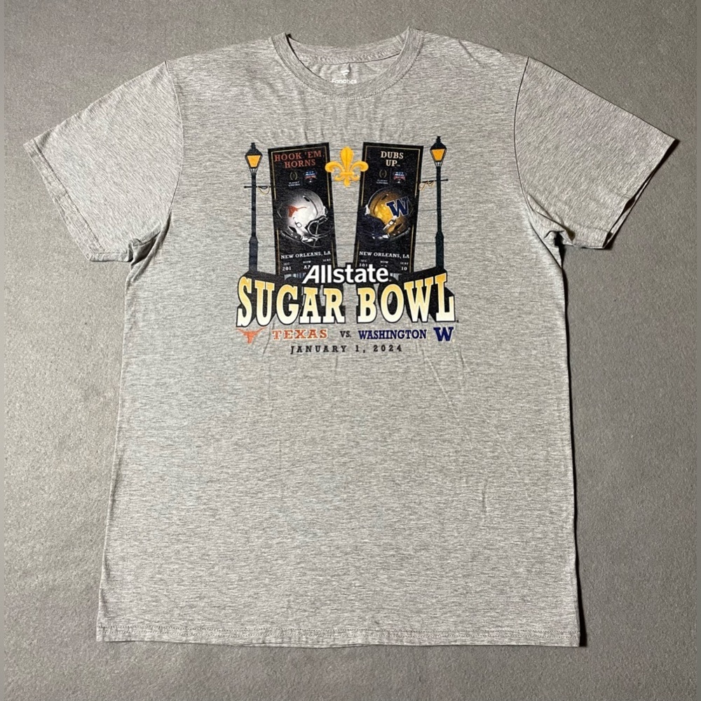Fanatics Sugar Bowl 2024 Men’s T-Shirt Gray Size Large